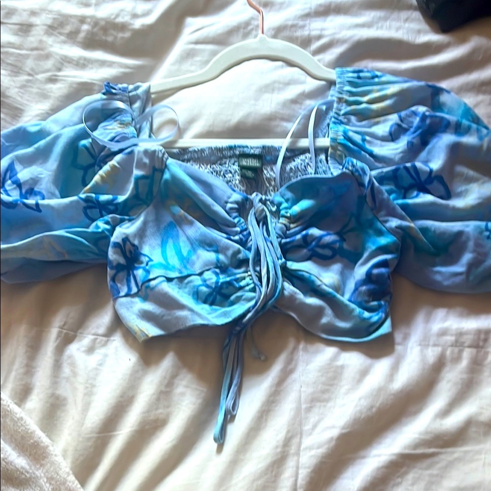 Blue Floral Women's Top